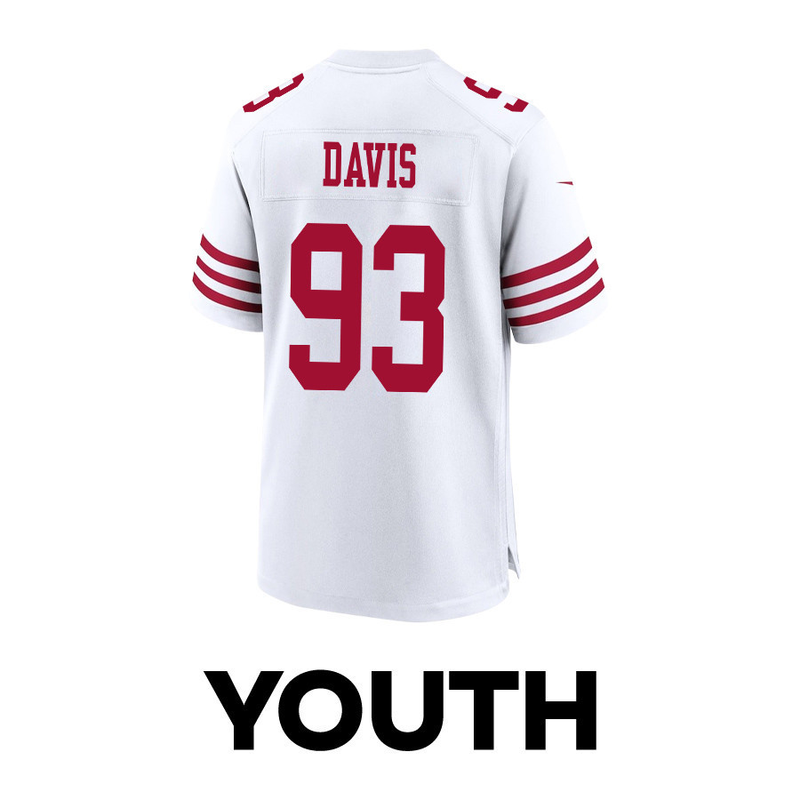 Kalia Davis 93 San Francisco 49ers Super Bowl LVIII Patch Game YOUTH Jersey - White