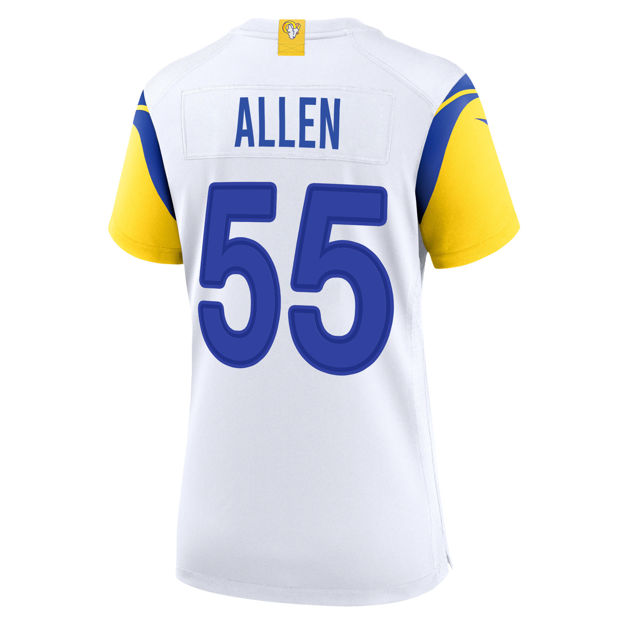 Super Bowl LVI Champions Los Angeles Rams Brian Allen 55 White Women's Jersey Jersey