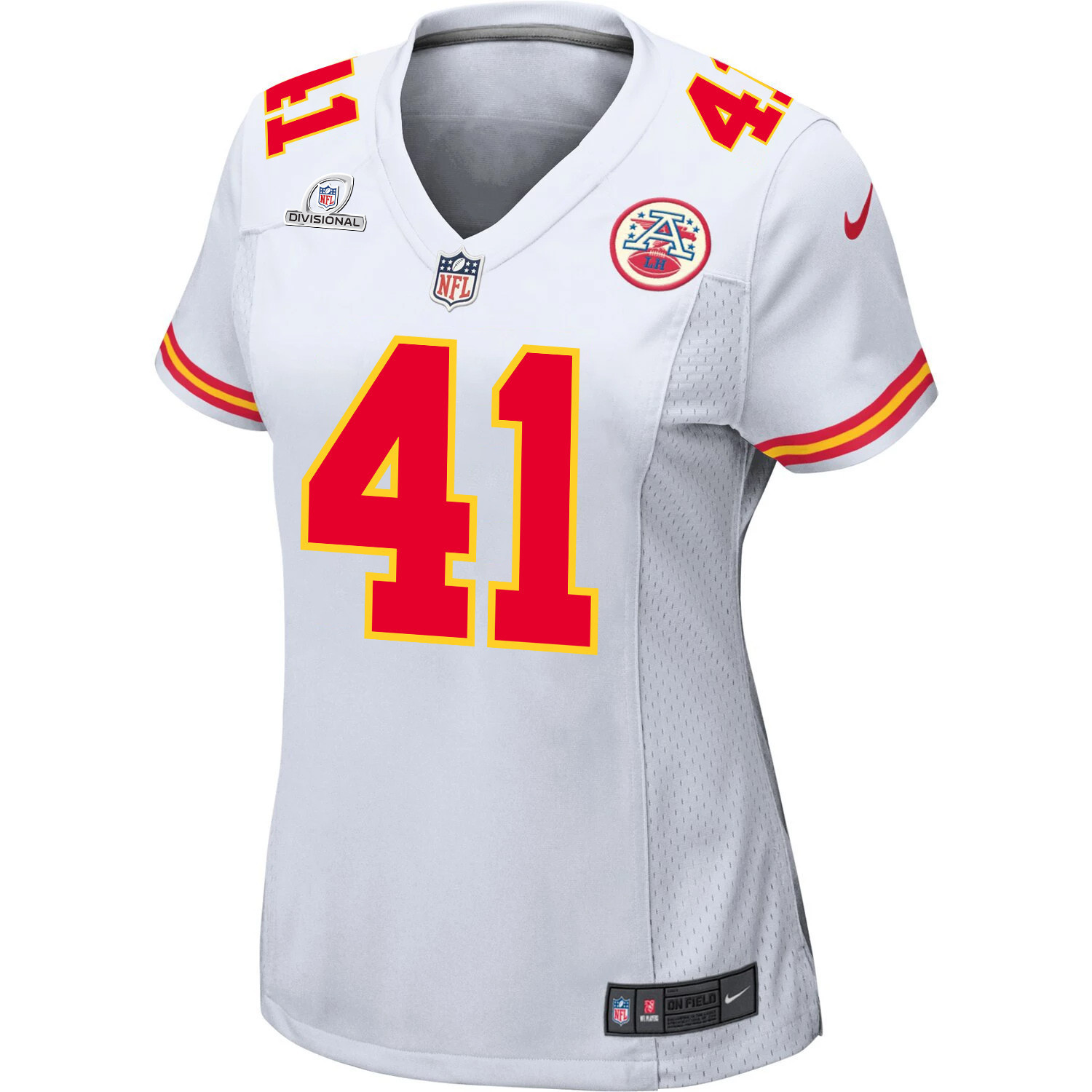 James Winchester 41 Kansas City Chiefs Super Bowl LVIII Patch Game Women Jersey - White