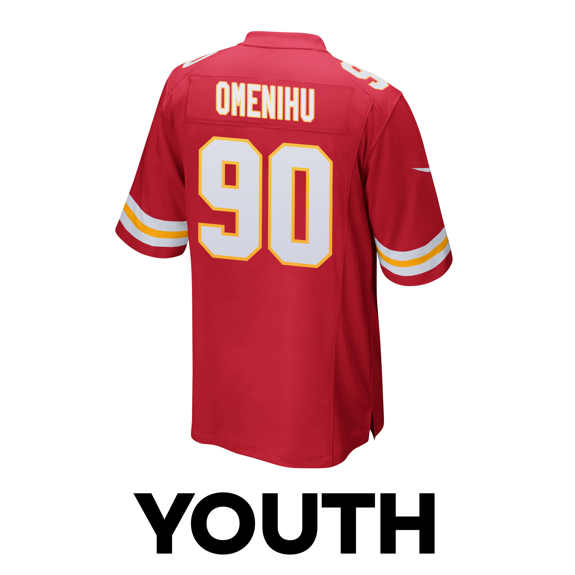 Charles Omenihu 90 Kansas City Chiefs Super Bowl LVIII Patch Game YOUTH Jersey - Red