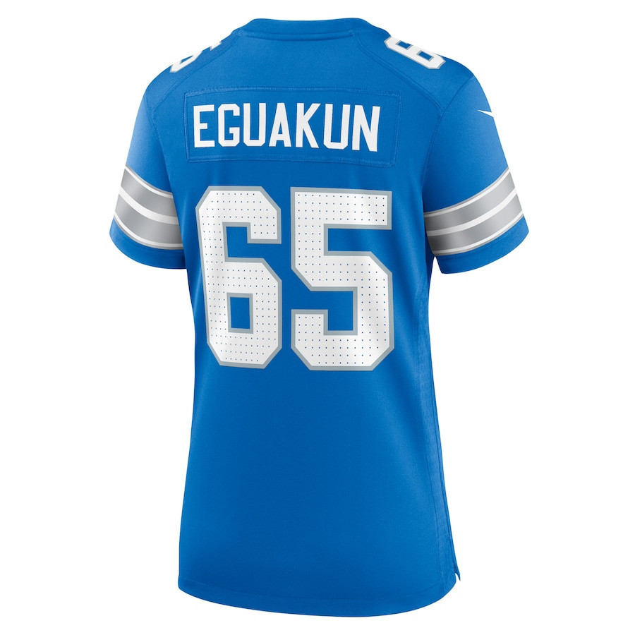 Kingsley Eguakun #65 Detroit Lions Super Bowl LIX Women's Jersey - Blue