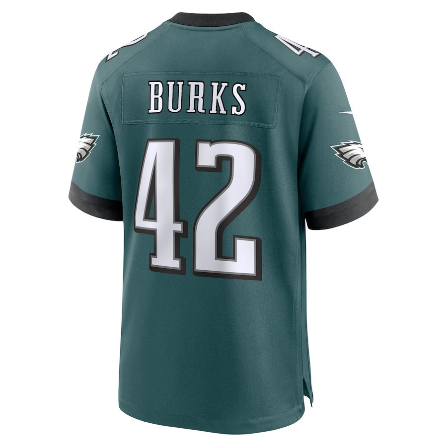 Oren Burks #42 Philadelphia Eagles Super Bowl LIX YOUTH Jersey - Midnight Green