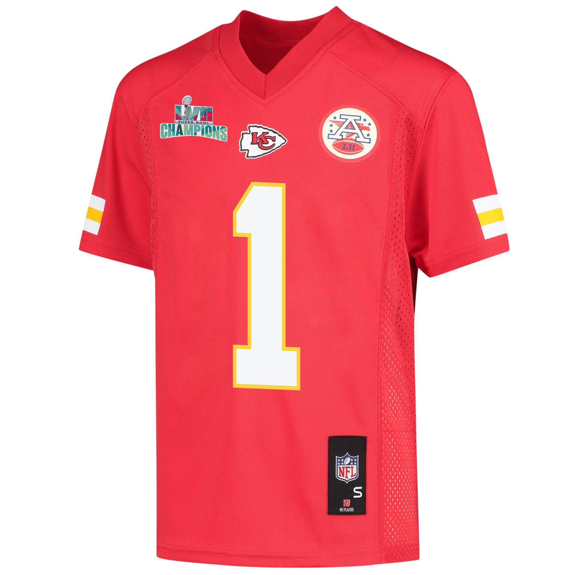 Jerick McKinnon 1 Kansas City Chiefs Super Bowl LVII Champions Youth Game Jersey - Red