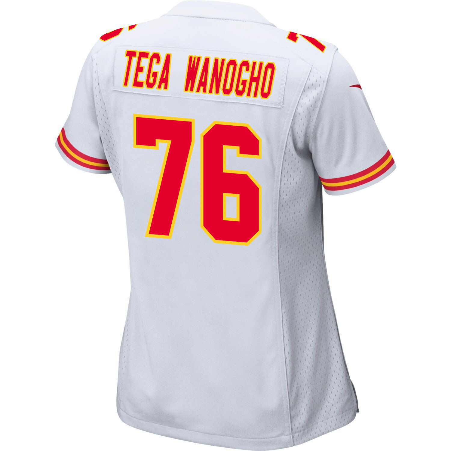 Prince Tega Wanogho 76 Kansas City Chiefs Super Bowl LVIII Patch Game Women Jersey - White