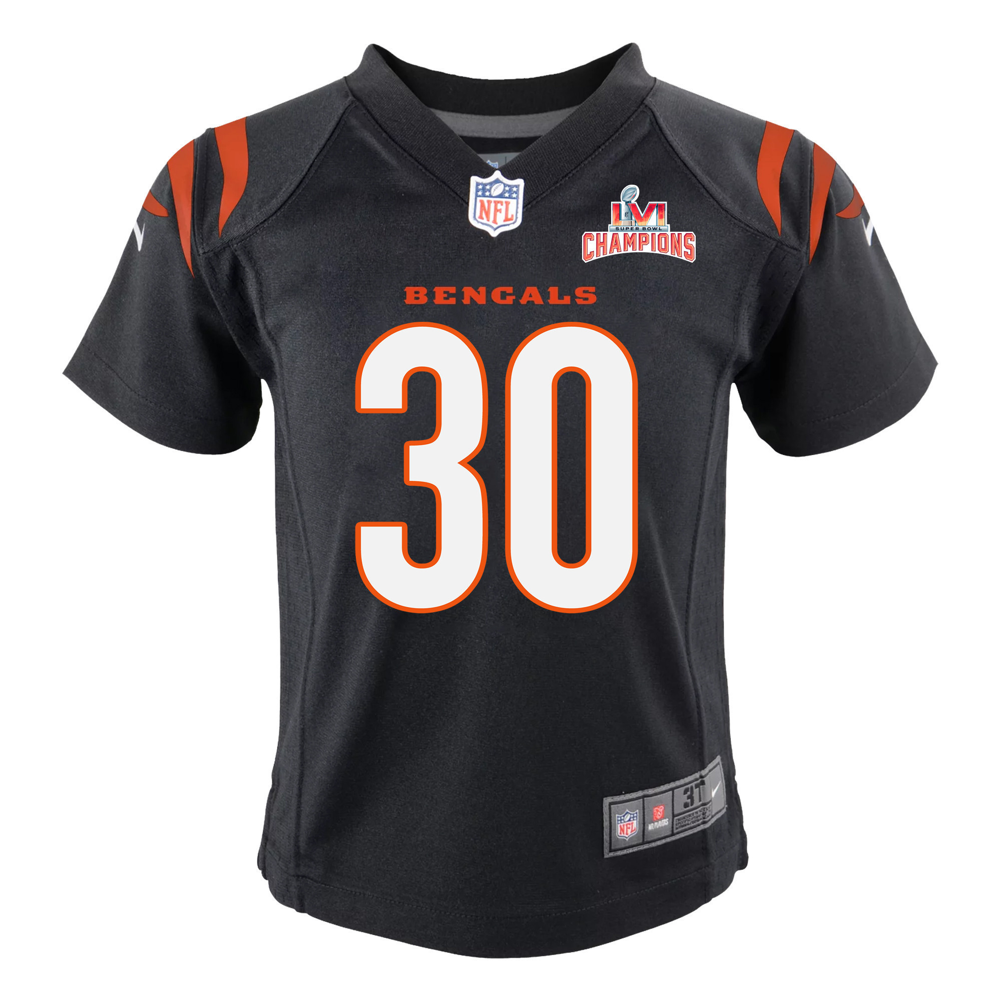 Super Bowl LVI Champions Cincinnati Bengals Jessie Bates III 30 Black Youth's Jersey Jersey