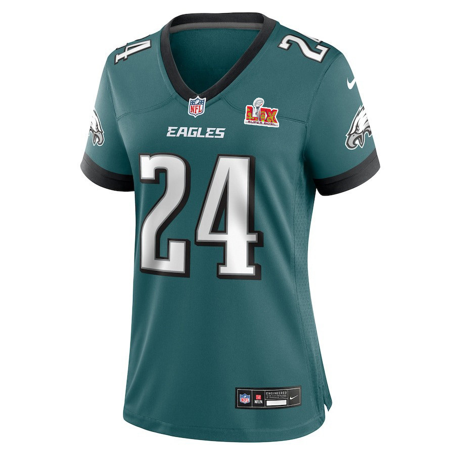 James Bradberry IV #24 Philadelphia Eagles Super Bowl LIX Women's Jersey - Midnight Green