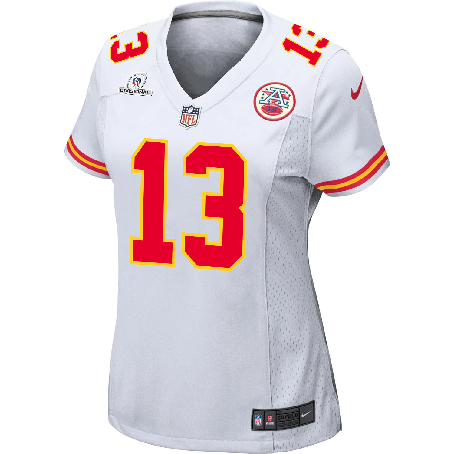 Chris Oladokun 13 Kansas City Chiefs Super Bowl LVIII Patch Game Women Jersey - White