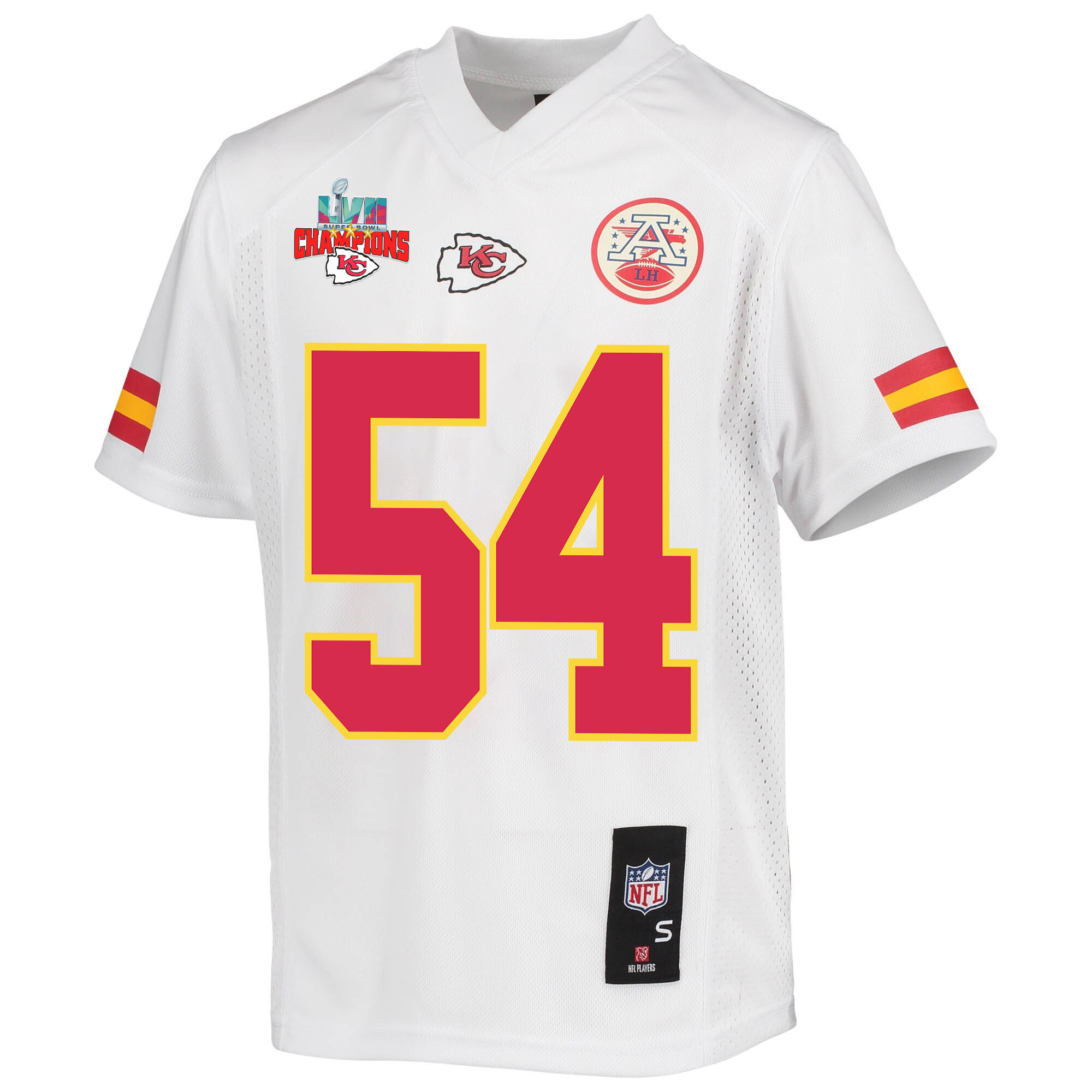 Leo Chenal 54 Kansas City Chiefs Super Bowl LVII Champions 3 Stars Youth Game Jersey - White
