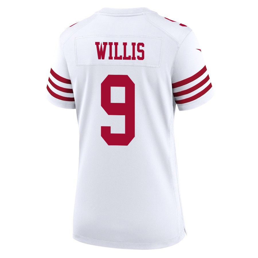 Brayden Willis 9 San Francisco 49ers Super Bowl LVIII Patch Game Women Jersey - White