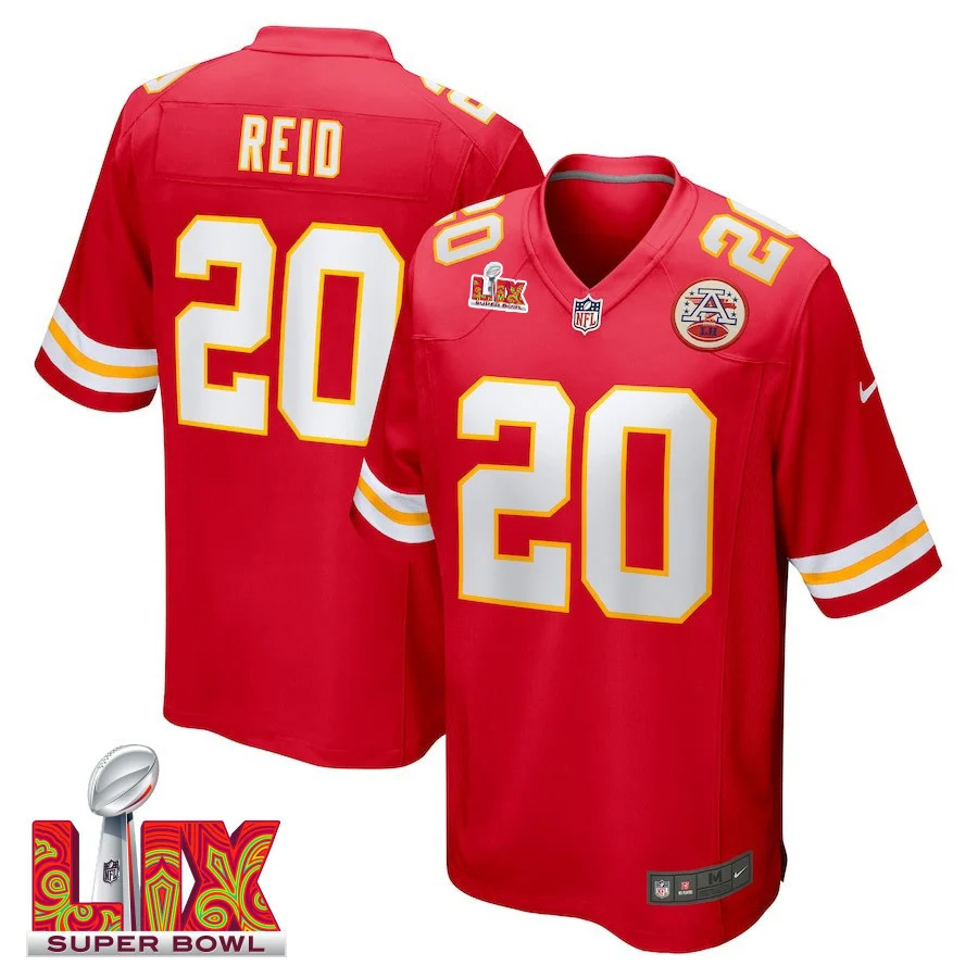 Justin Reid #20 Kansas City Chiefs Super Bowl LIX Jersey - Men's - Red