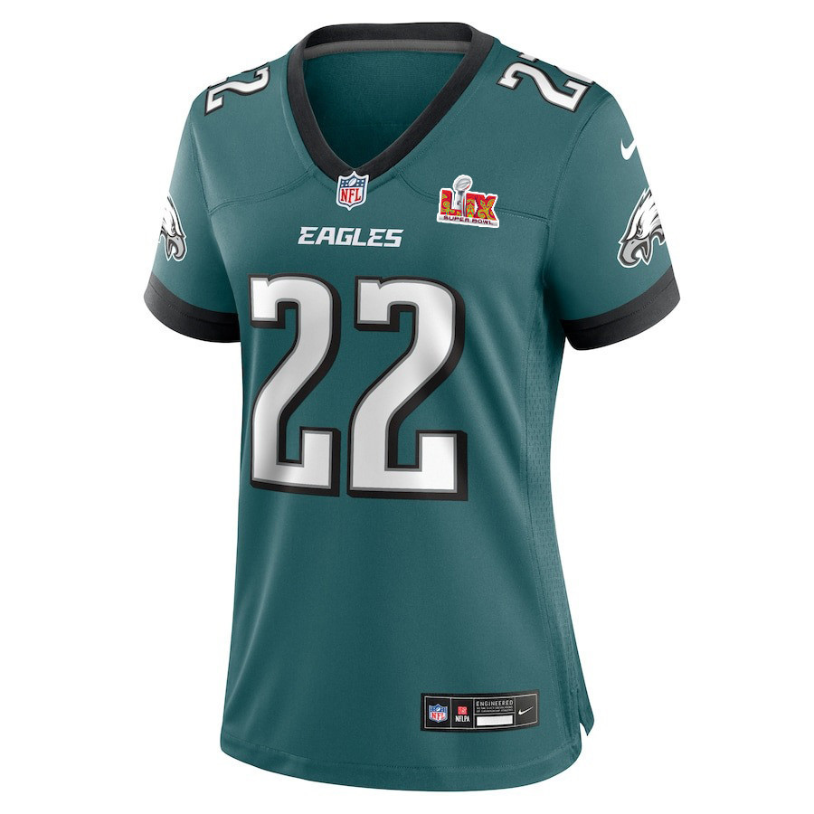 Kelee Ringo #22 Philadelphia Eagles Super Bowl LIX Women's Jersey - Midnight Green