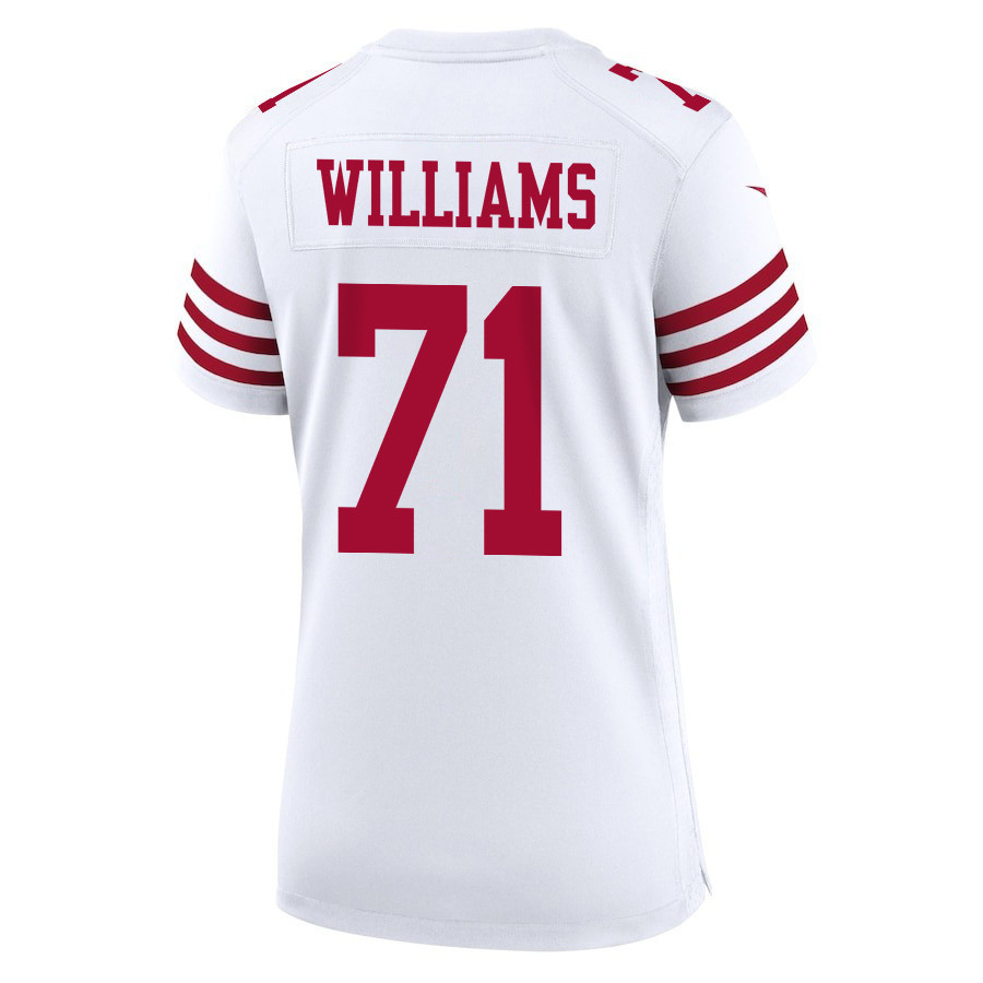 Trent Williams 71 San Francisco 49ers Super Bowl LVIII Patch Game Women Jersey - White