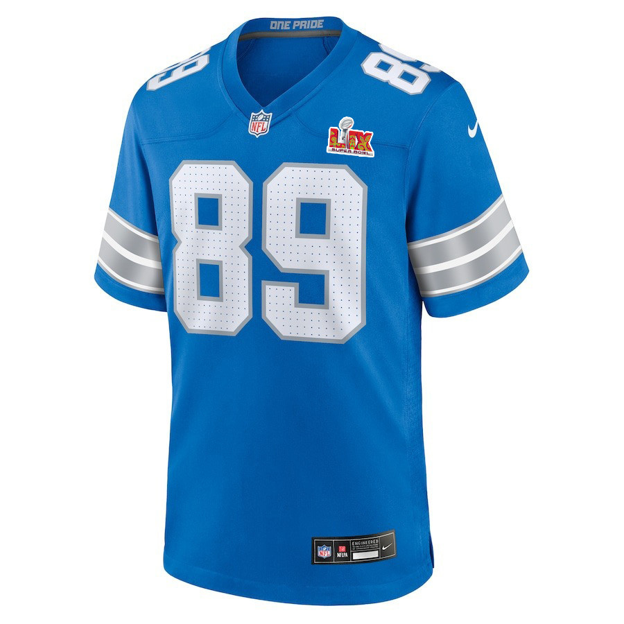 Brock Wright #89 Detroit Lions Super Bowl LIX YOUTH Jersey - Blue