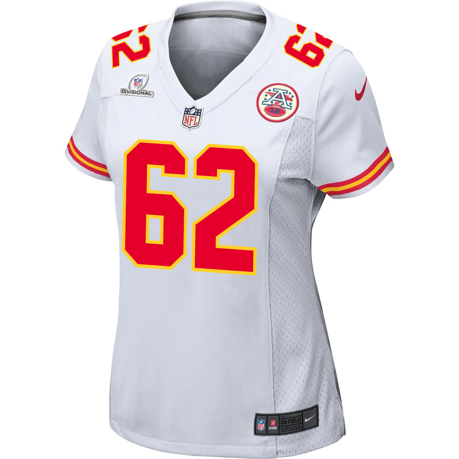 Joe Thuney 62 Kansas City Chiefs Super Bowl LVIII Patch Game Women Jersey - White
