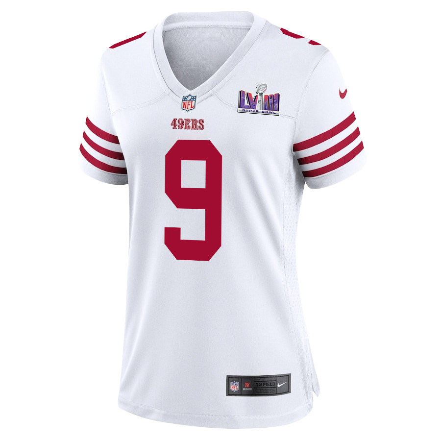 Brayden Willis 9 San Francisco 49ers Super Bowl LVIII Patch Game Women Jersey - White