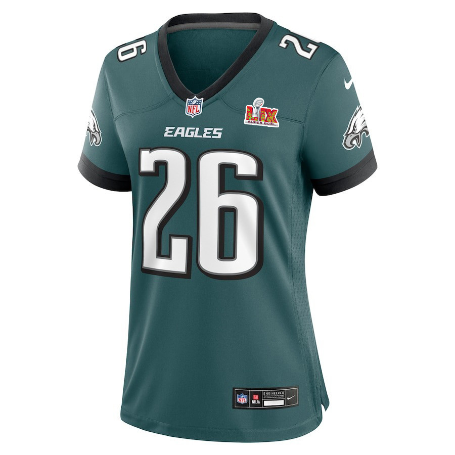 Saquon Barkley #26 Philadelphia Eagles Super Bowl LIX Women's Jersey - Midnight Green