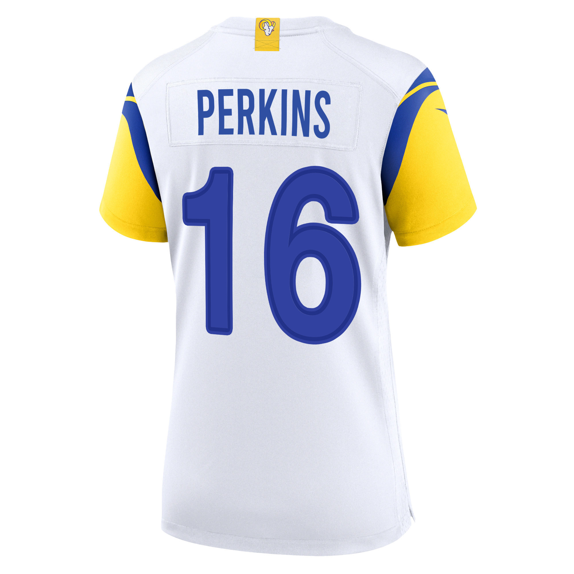 Super Bowl LVI Champions Los Angeles Rams Bryce Perkins 16 White Women's Jersey Jersey