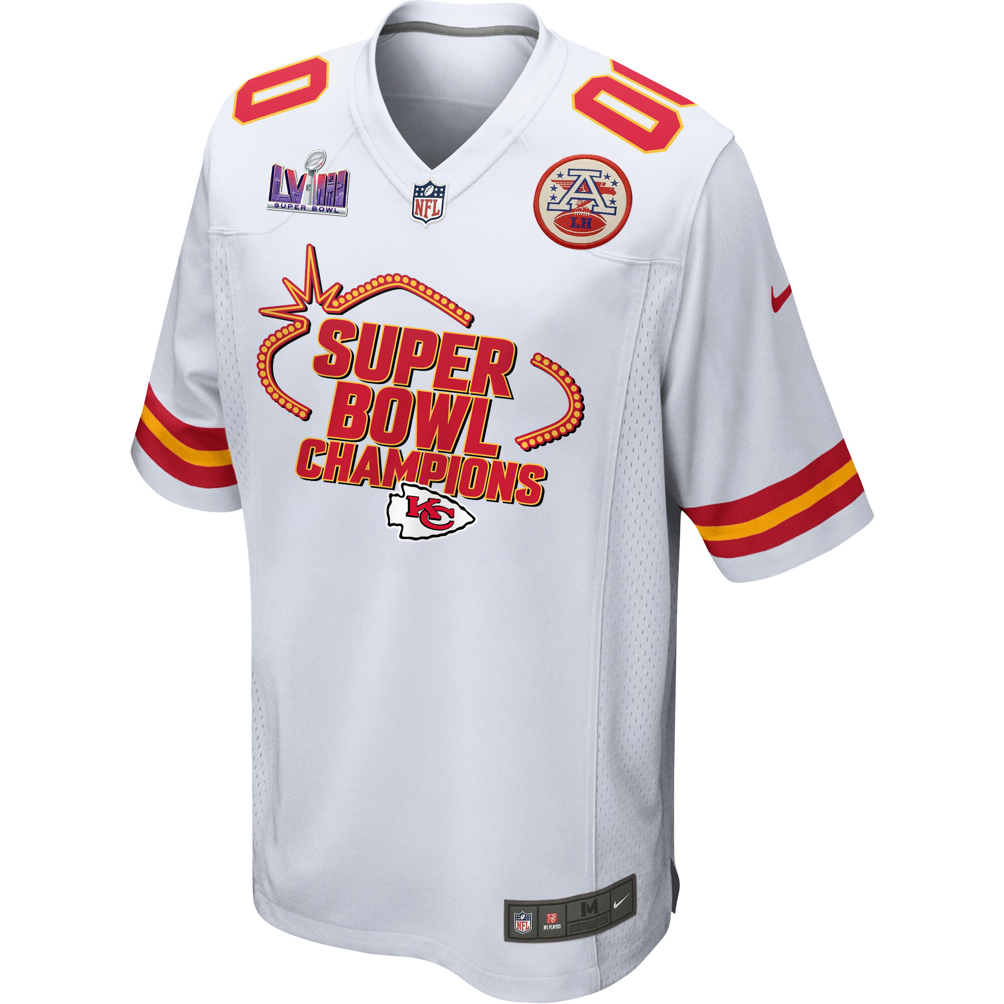 Kansas City Chiefs Super Bowl LVIII Champions Locker Room Trophy Collection Game Custom Men Jersey - White