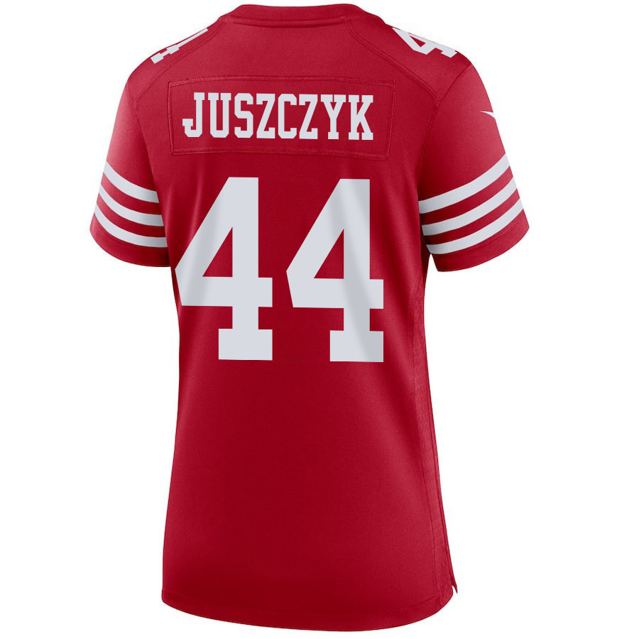 Kyle Juszczyk 44 San Francisco 49ers Super Bowl LVIII Patch Game Women Jersey - Scarlet