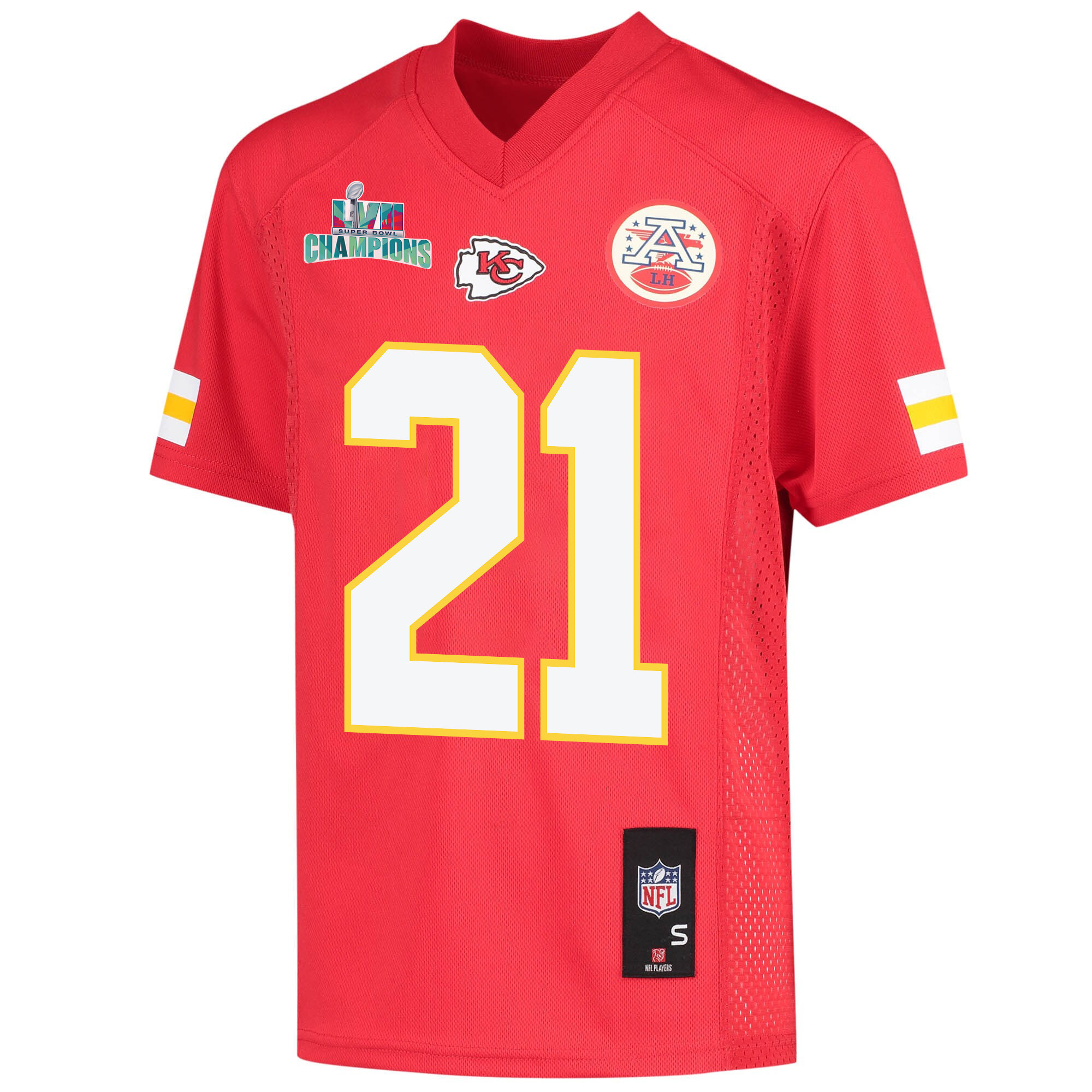 Trent McDuffie 21 Kansas City Chiefs Super Bowl LVII Champions Youth Game Jersey - Red