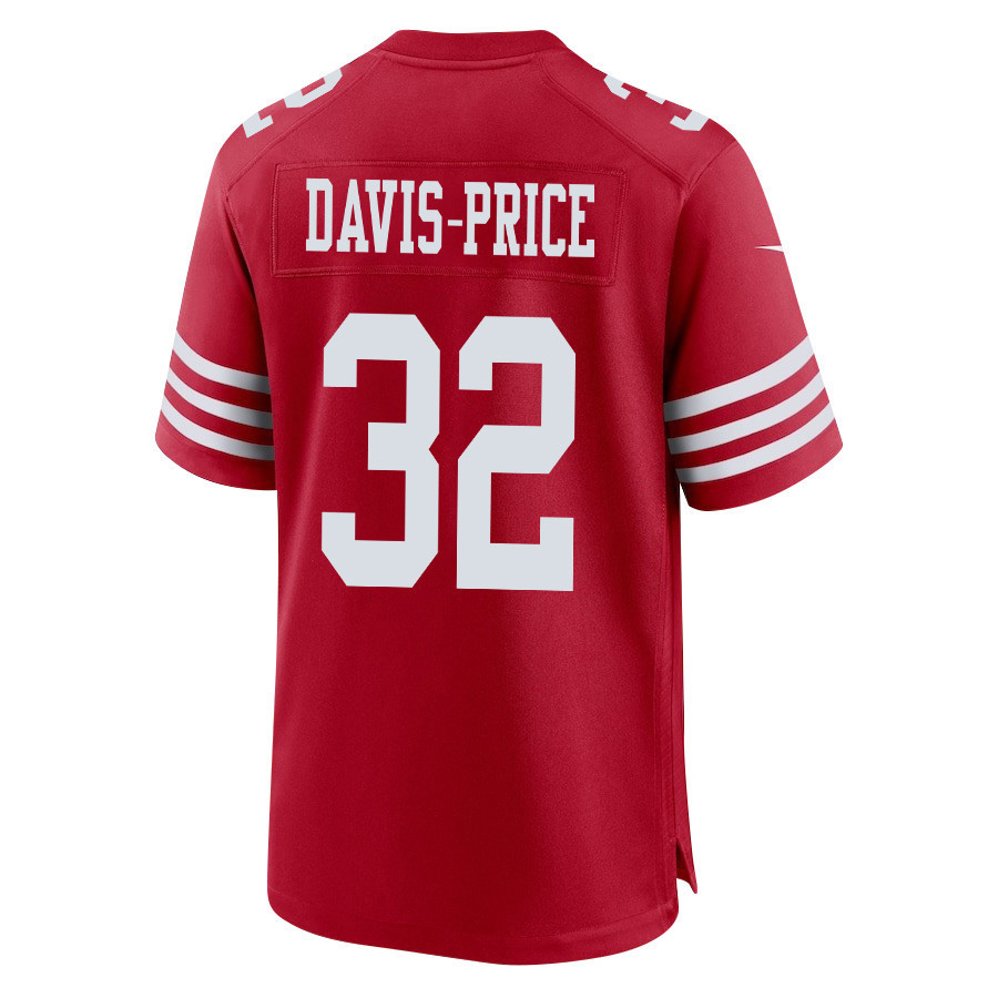 Tyrion Davis-Price 32 San Francisco 49ers Super Bowl LVIII Patch Game Men Jersey - Scarlet