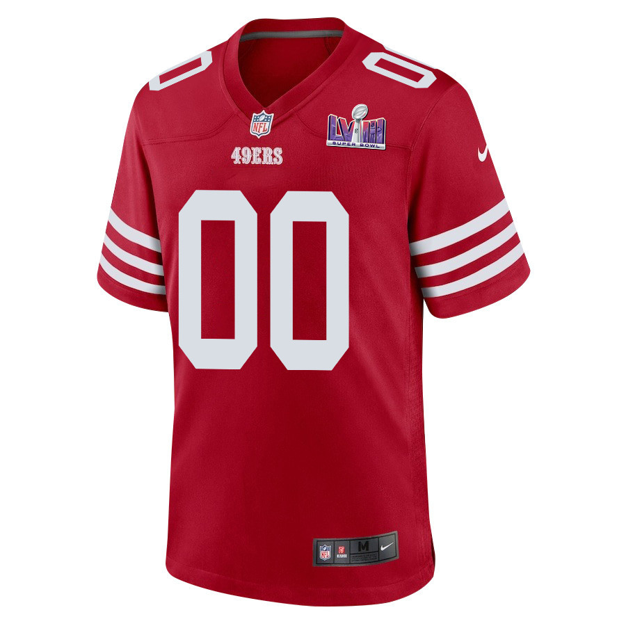 San Francisco 49ers Super Bowl LVIII Patch Game Men Custom Jersey - Scarlet