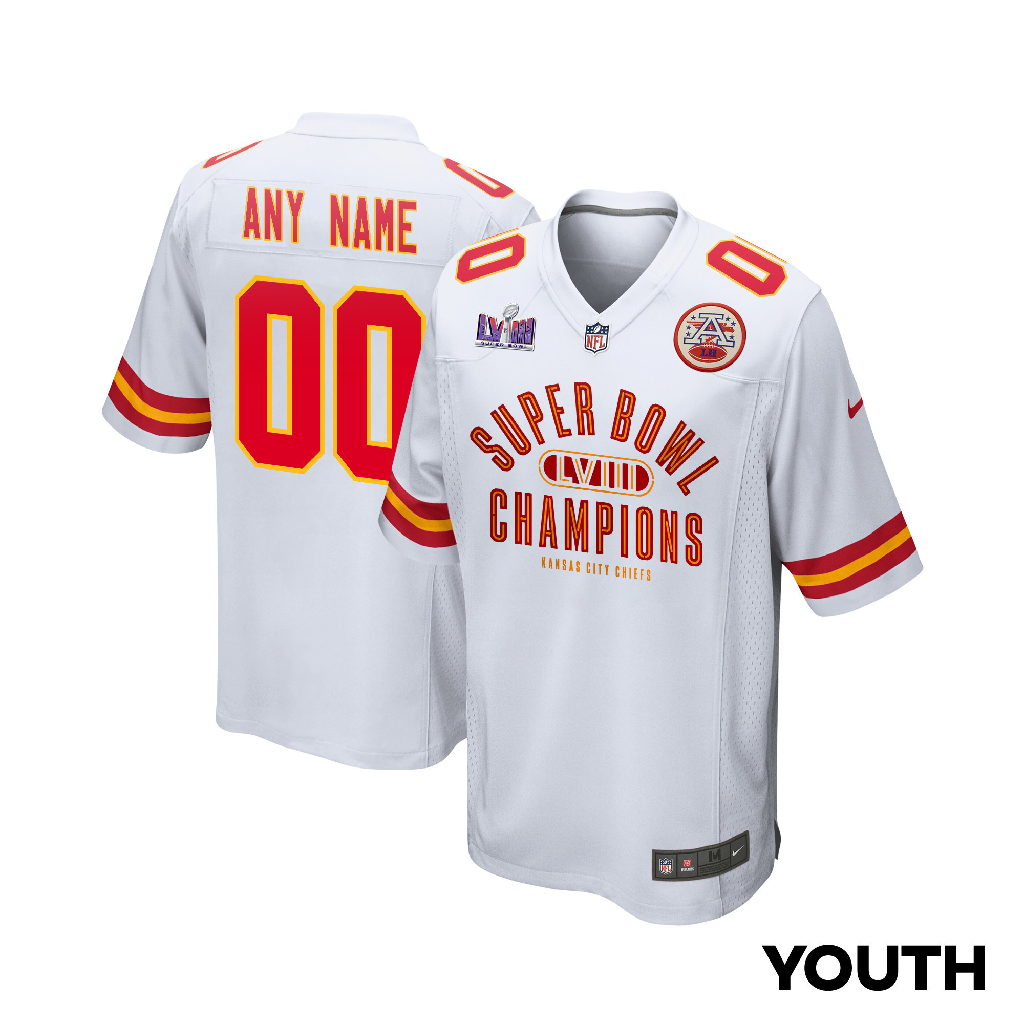 Kansas City Chiefs Super Bowl LVIII Champions Under The Lights Game YOUTH Jersey - White