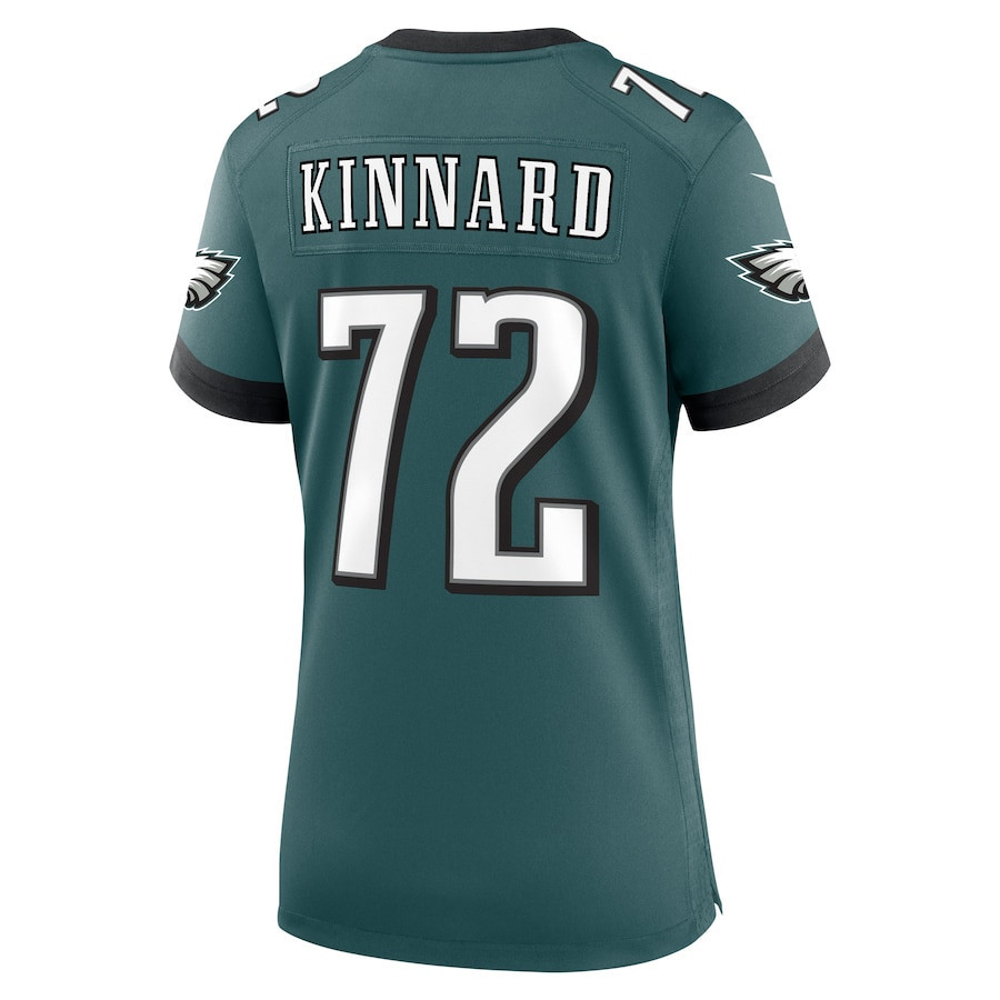 Darian Kinnard #72 Philadelphia Eagles Super Bowl LIX Women's Jersey - Midnight Green
