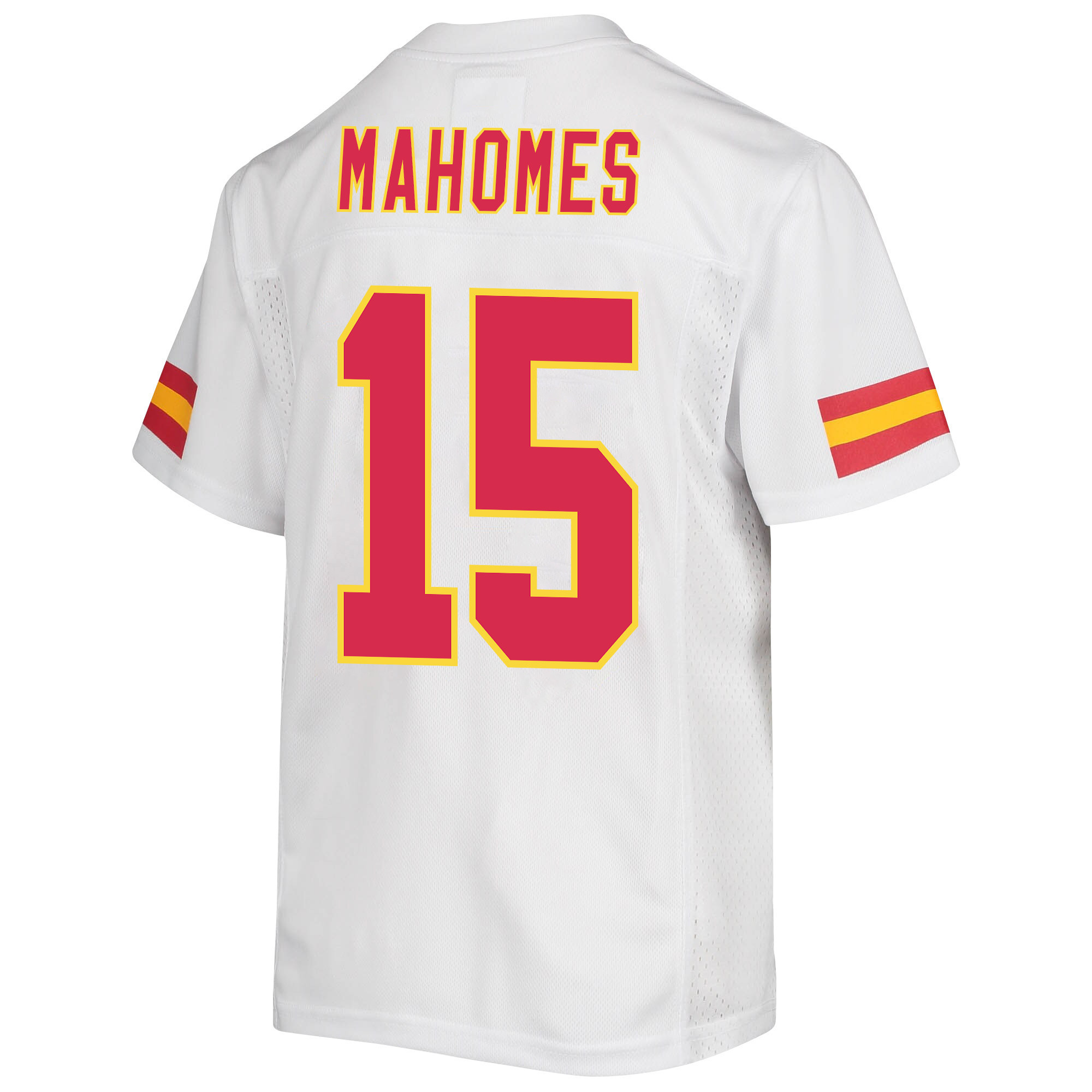 Patrick Mahomes 15 Kansas City Chiefs Super Bowl LVII Champions 3 Stars Youth Game Jersey - White