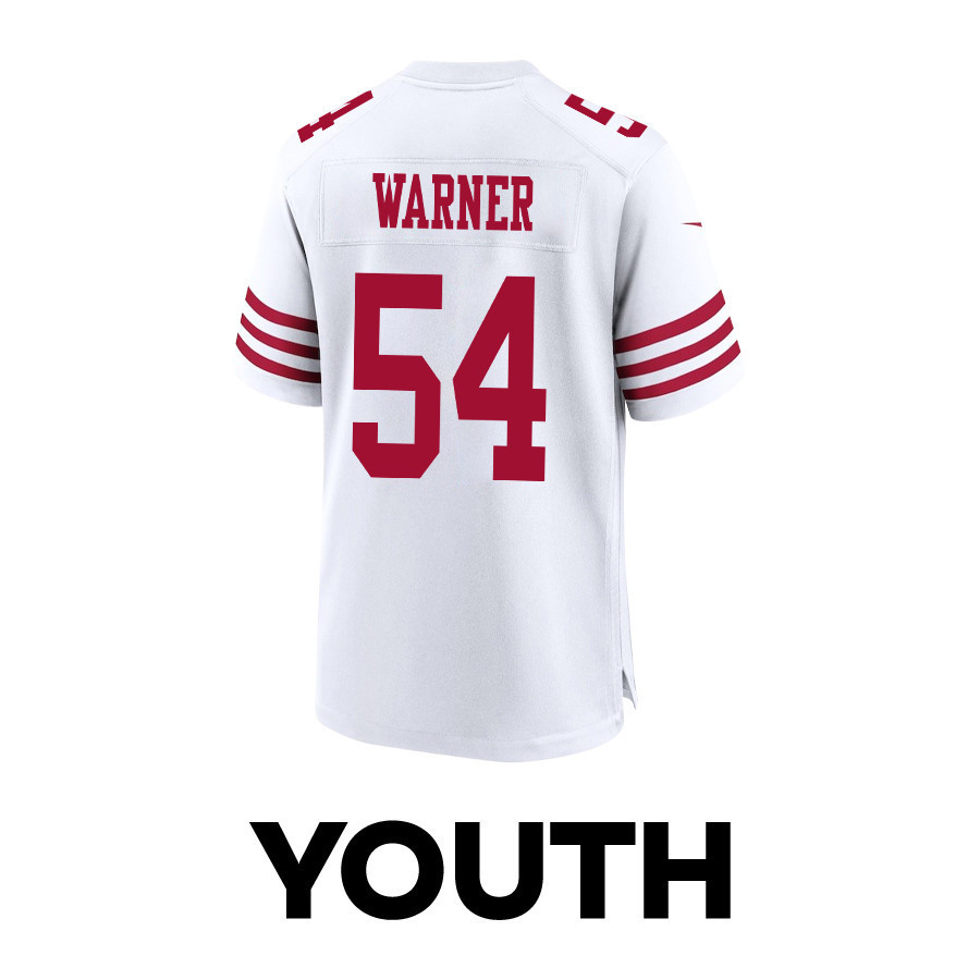 Fred Warner 54 San Francisco 49ers Super Bowl LVIII Patch Game YOUTH Jersey - White