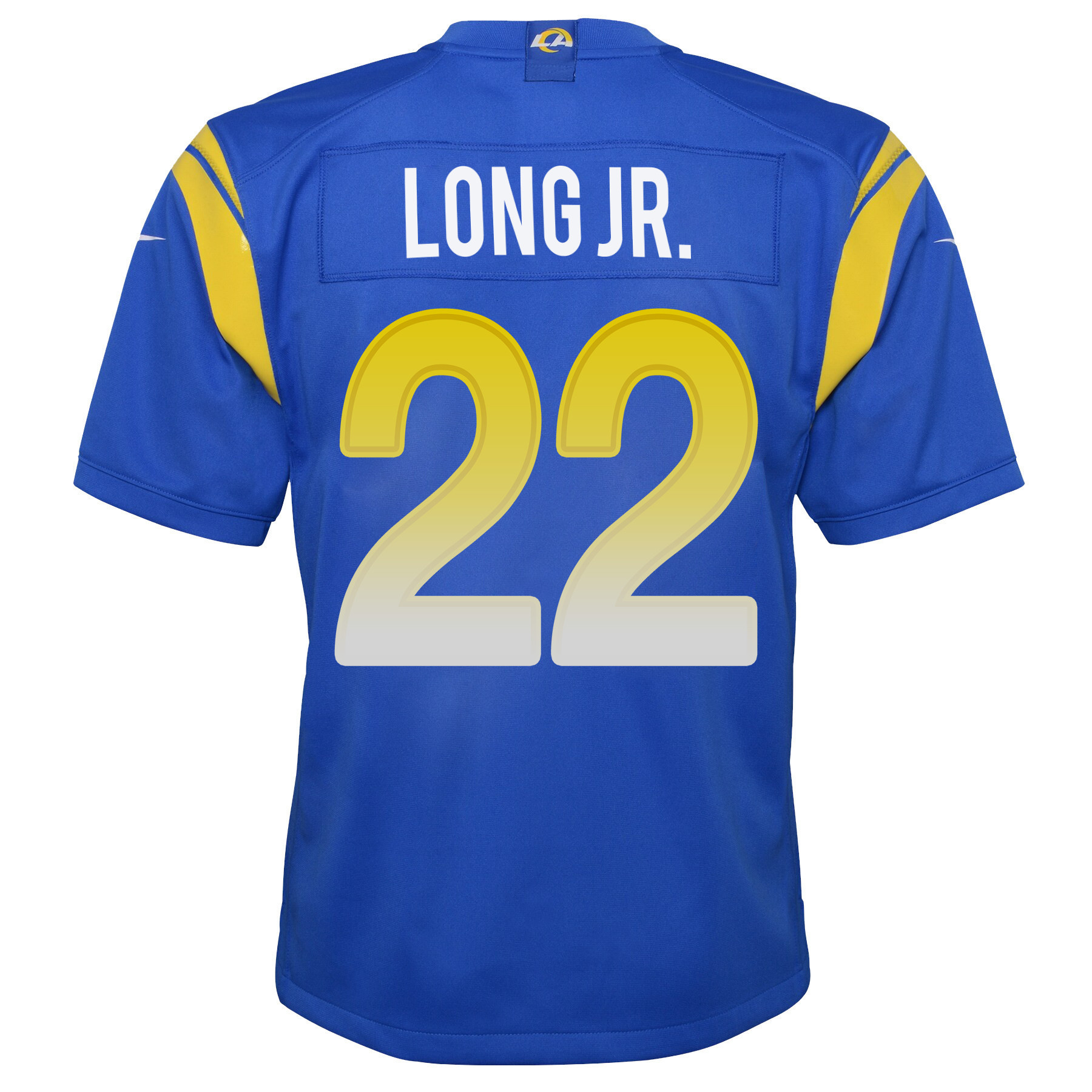 Super Bowl LVI Champions Los Angeles Rams David Long Jr. 22 Royal Youth's Jersey Jersey