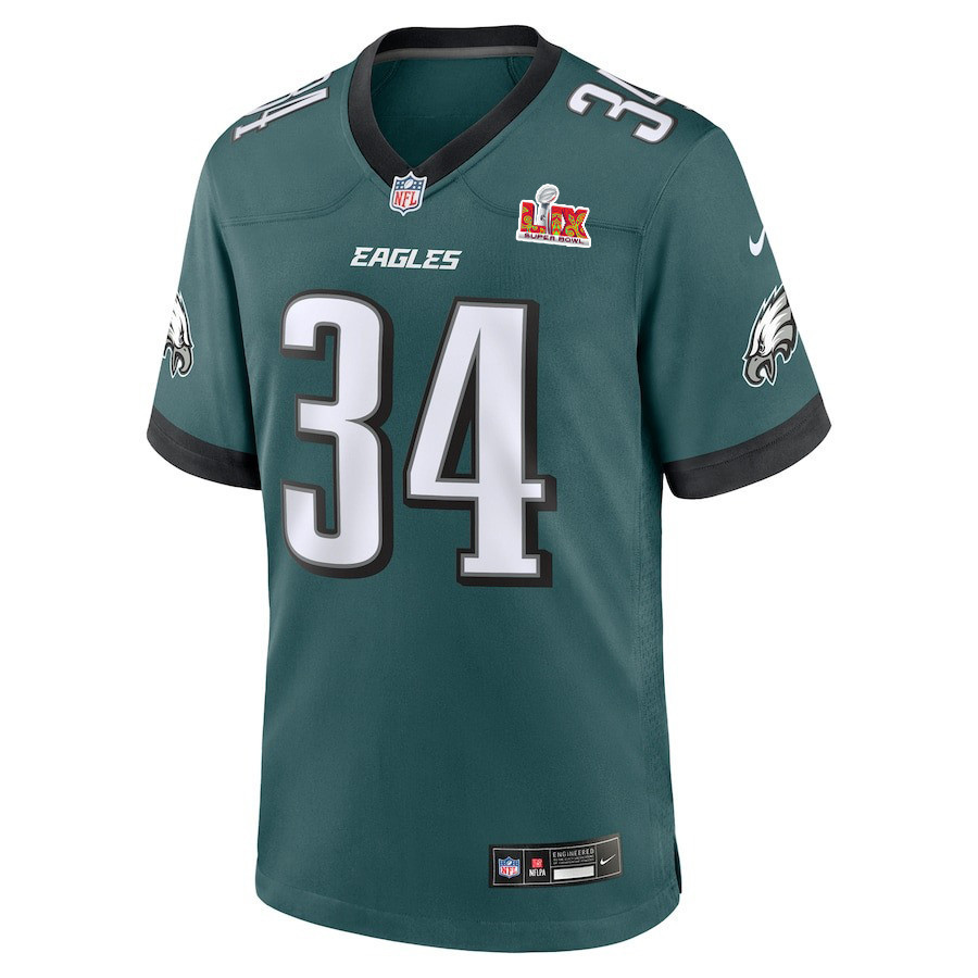 Isaiah Rodgers #34 Philadelphia Eagles Super Bowl LIX Jersey - Men's - Midnight Green