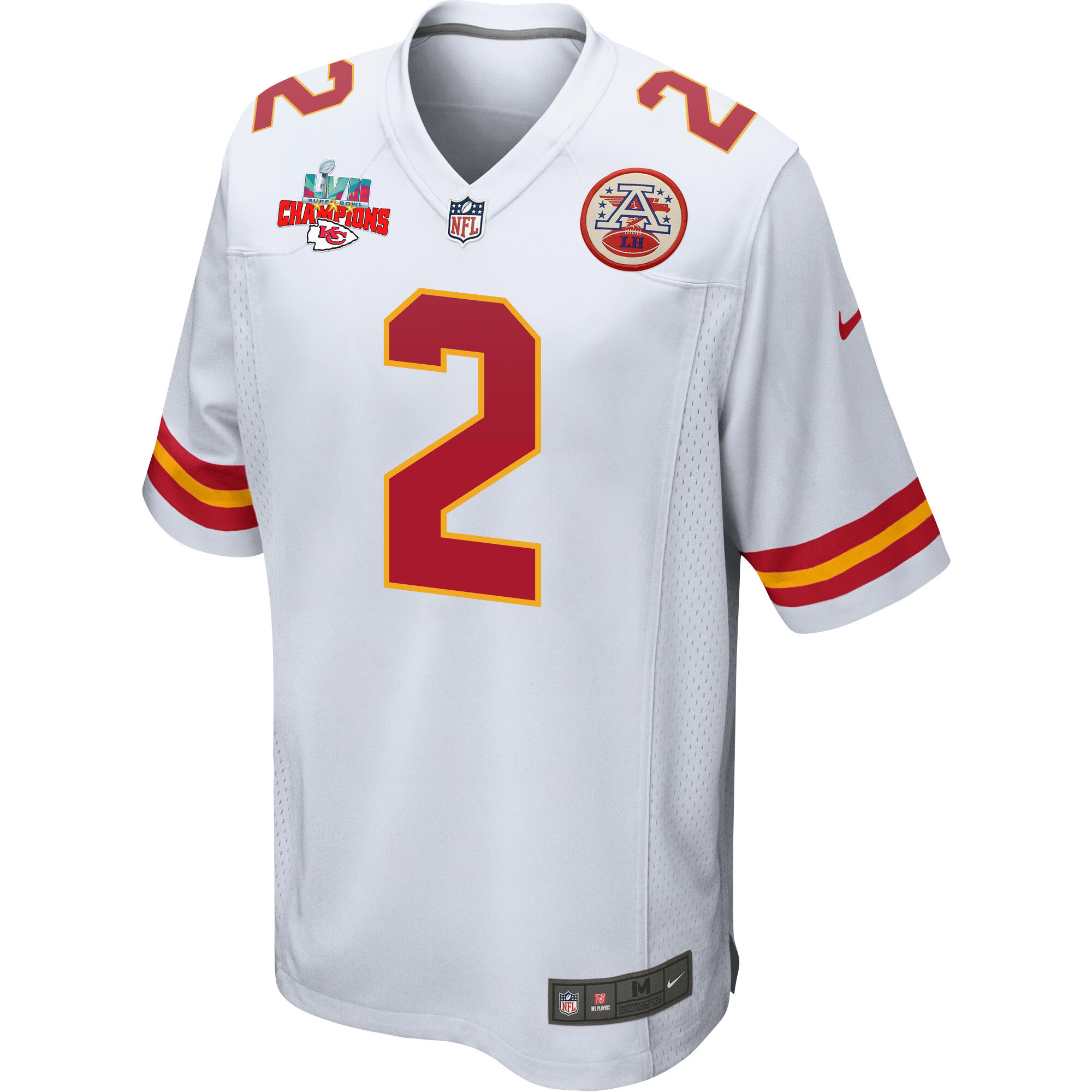 Ronald Jones 2 Kansas City Chiefs Super Bowl LVII Champions 3 Stars Men Game Jersey - White