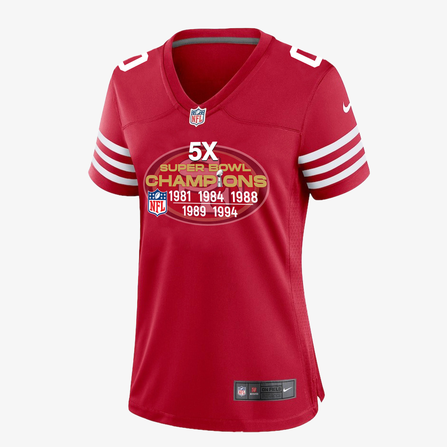 San Francisco 49ers 5X Super Bowl Champions Jersey - Women, Red