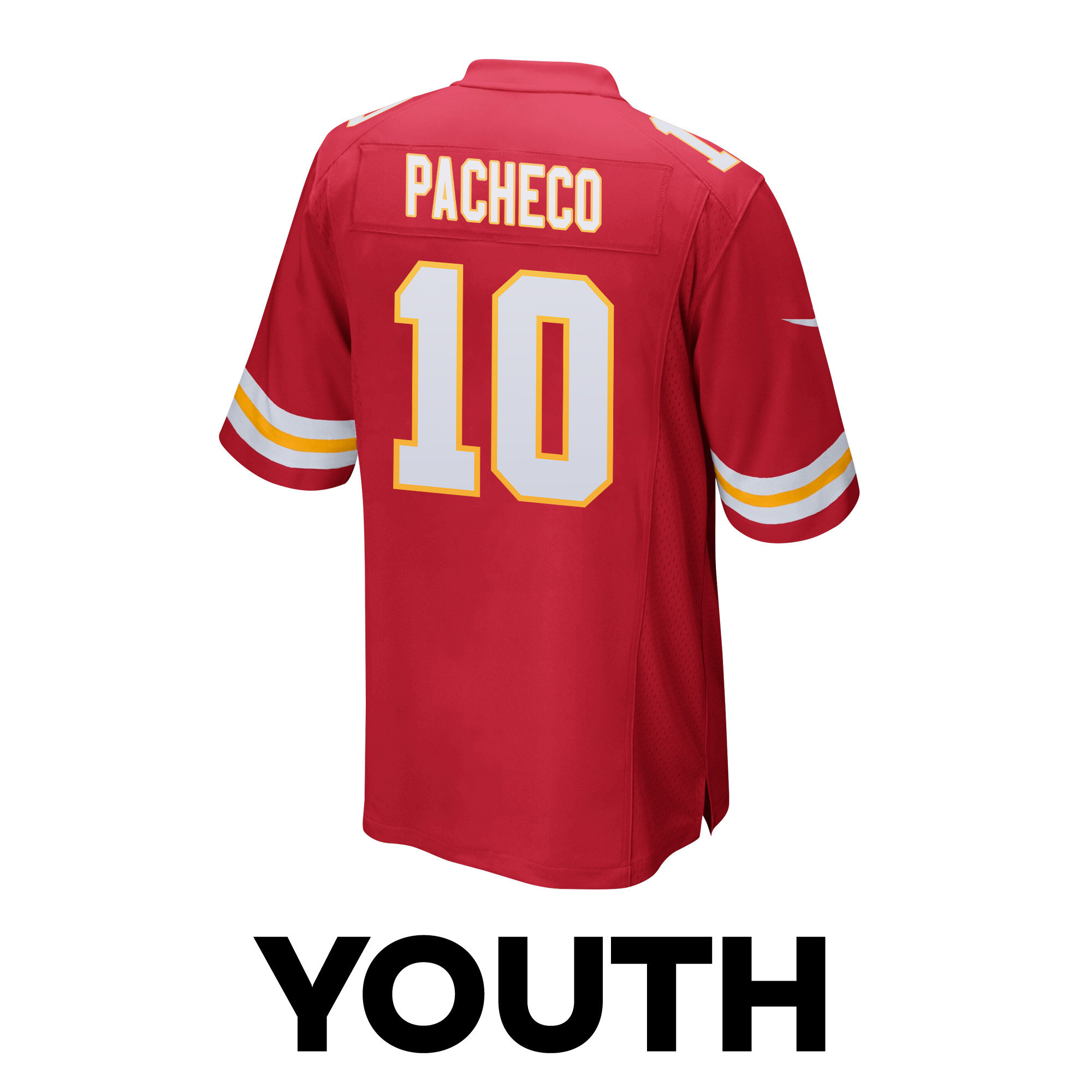 Isiah Pacheco 10 Kansas City Chiefs Super Bowl LVIII Patch Game YOUTH Jersey - Red