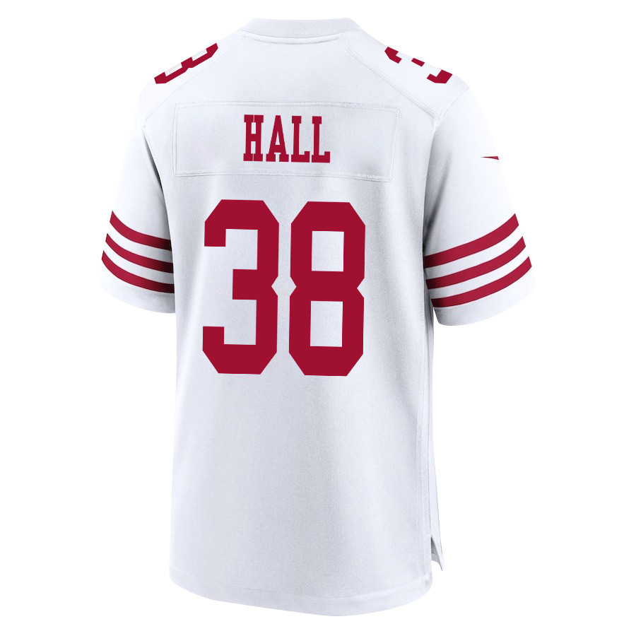Kemon Hall 38 San Francisco 49ers Super Bowl LVIII Patch Game Men Jersey - White