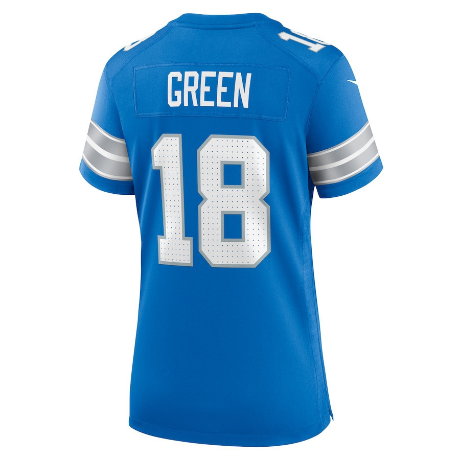 Antoine Green #18 Detroit Lions Super Bowl LIX Women's Jersey - Blue