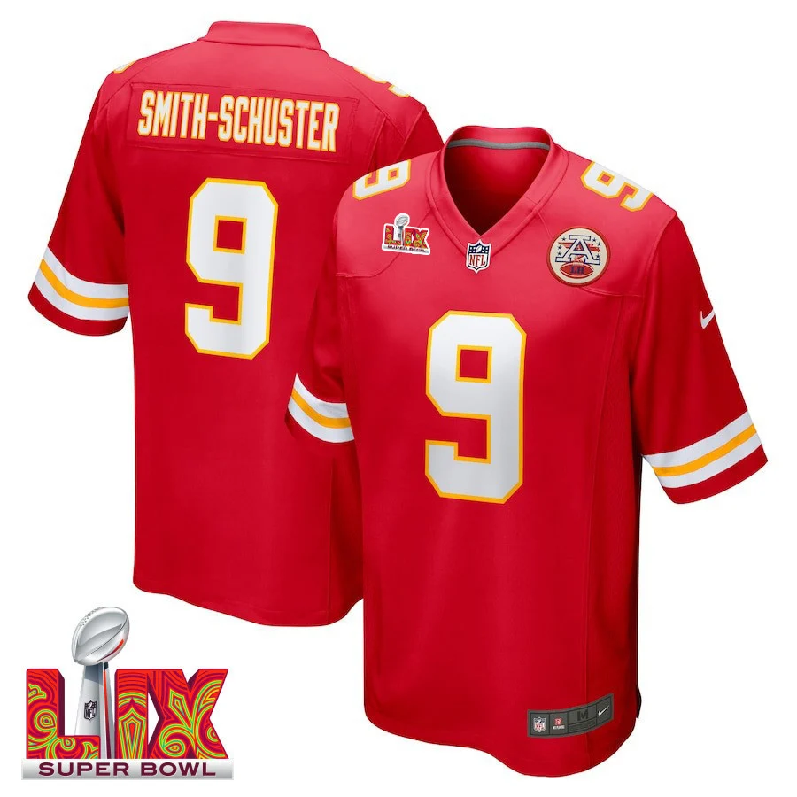 JuJu Smith-Schuster #9 Kansas City Chiefs Super Bowl LIX Jersey - Men's - Red