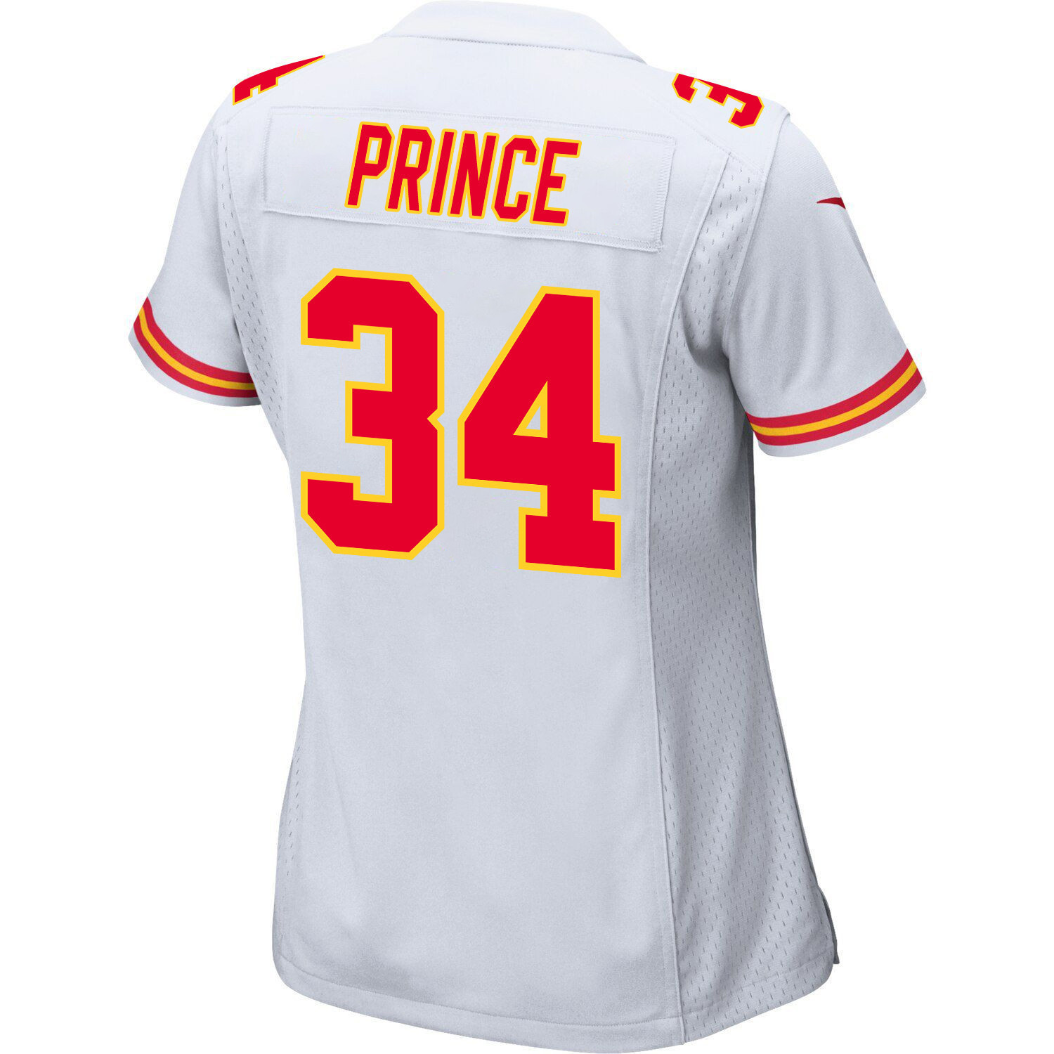 Deneric Prince 34 Kansas City Chiefs Super Bowl LVIII Patch Game Women Jersey - White