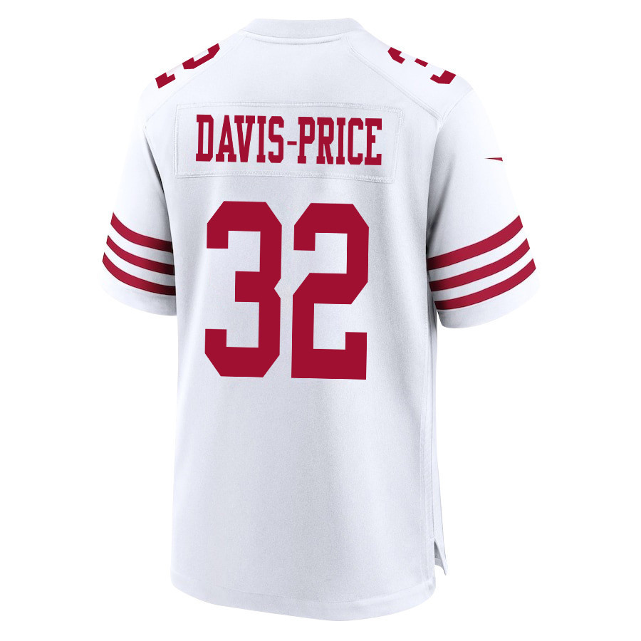 Tyrion Davis-Price 32 San Francisco 49ers Super Bowl LVIII Patch Game Men Jersey - White