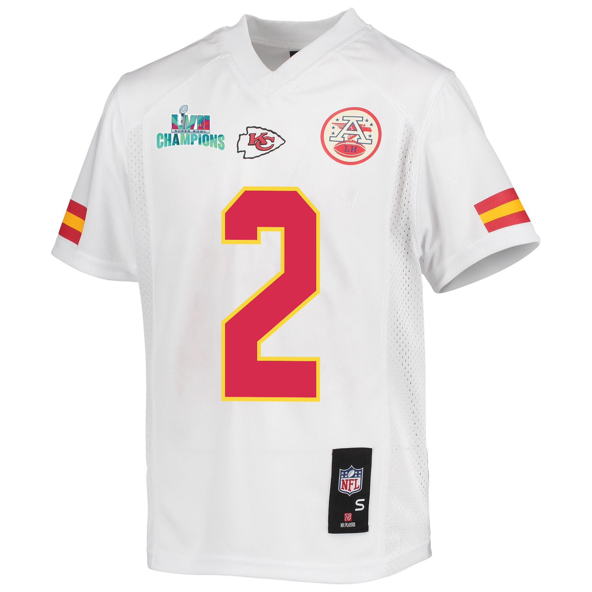Ronald Jones 2 Kansas City Chiefs Super Bowl LVII Champions Youth Game Jersey - White