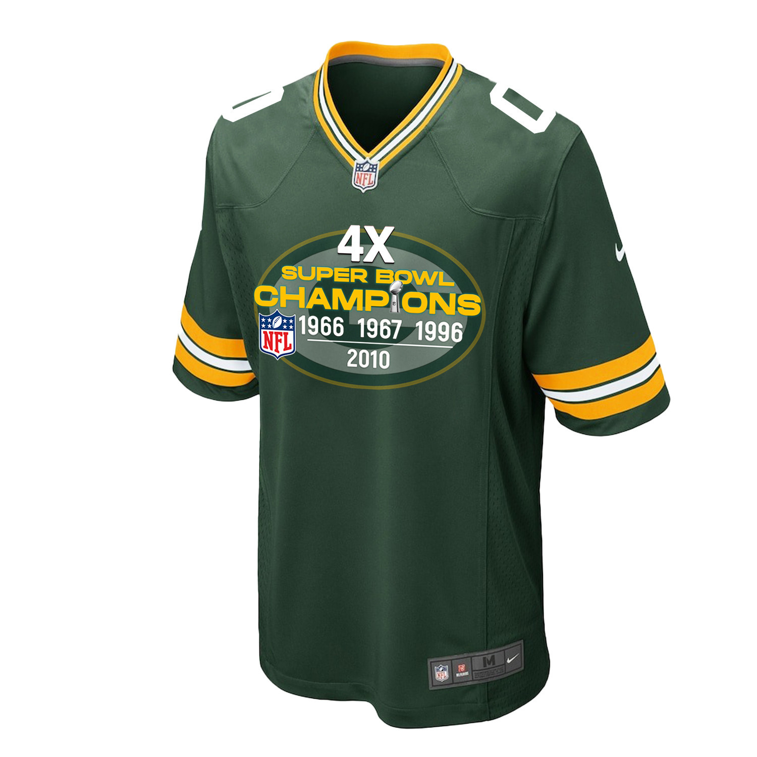 Green Bay Packers 4X Super Bowl Champions Jersey - Men, Green