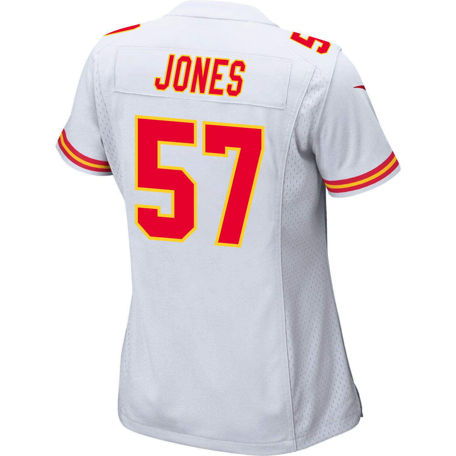 Truman Jones 57 Kansas City Chiefs Super Bowl LVIII Patch Game Women Jersey - White