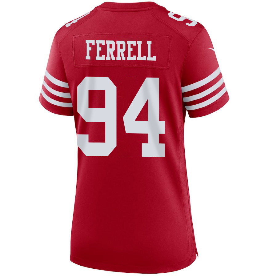 Clelin Ferrell 94 San Francisco 49ers Super Bowl LVIII Patch Game Women Jersey - Scarlet