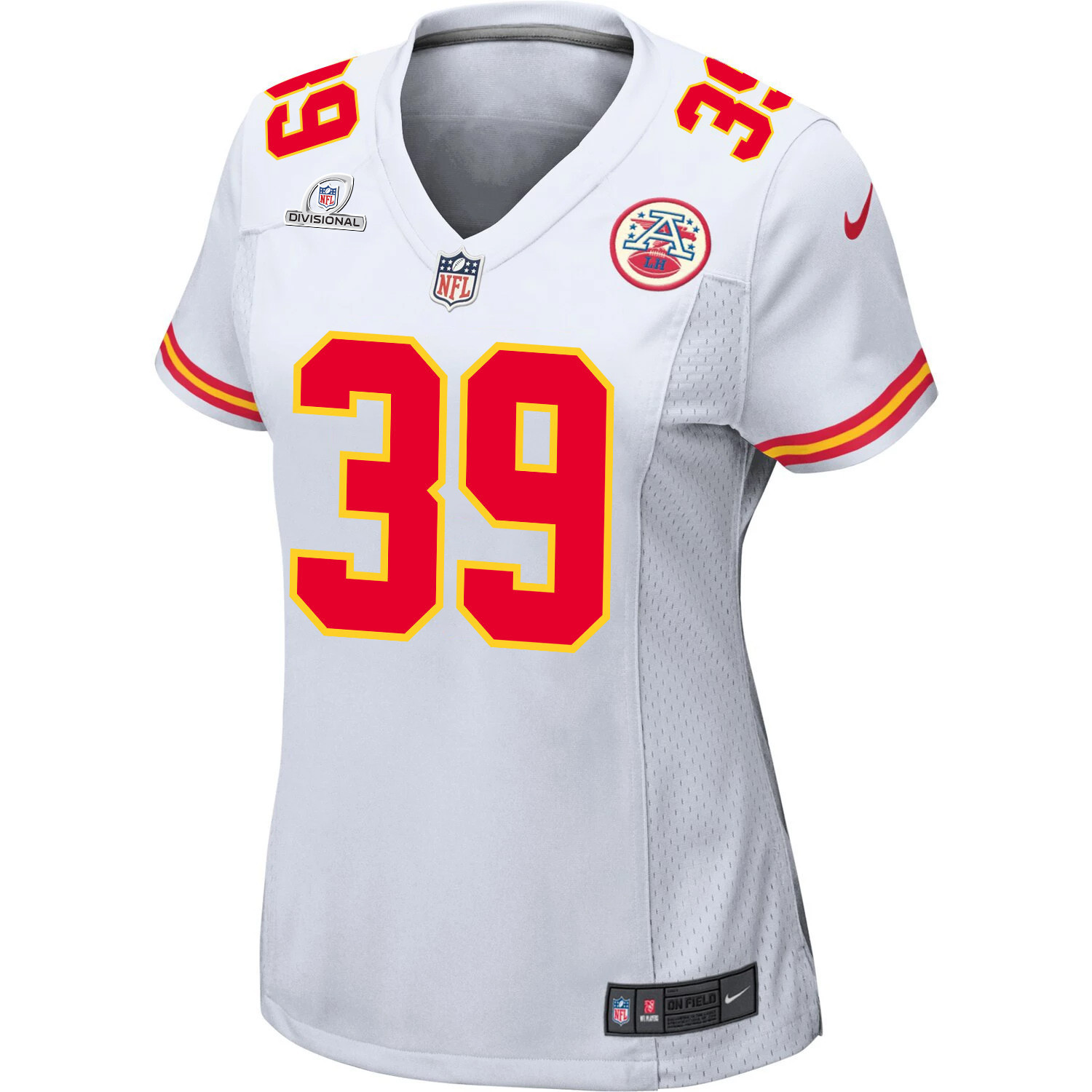 Keith Taylor 39 Kansas City Chiefs Super Bowl LVIII Patch Game Women Jersey - White