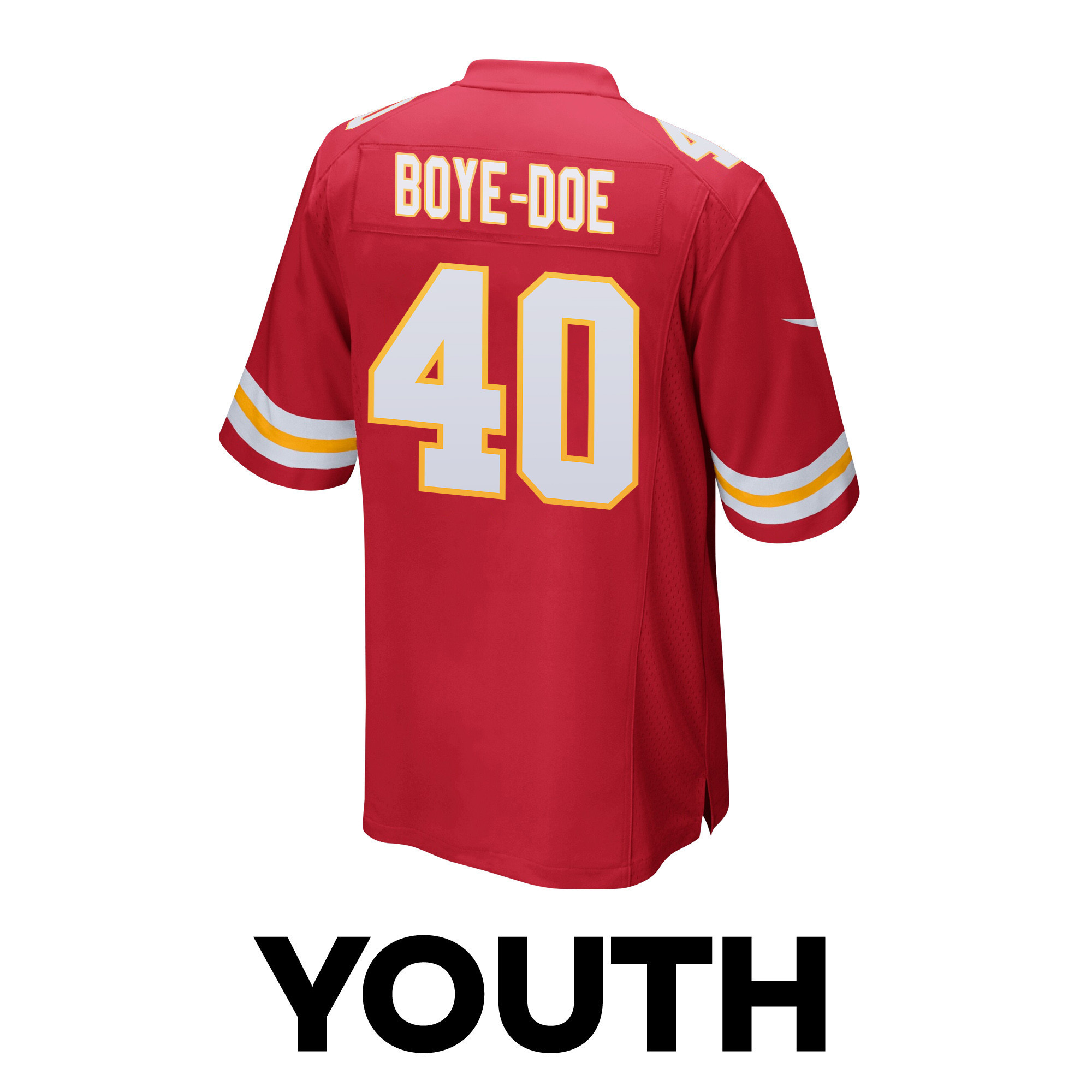 Ekow Boye-Doe 40 Kansas City Chiefs Super Bowl LVIII Patch Game YOUTH Jersey - Red