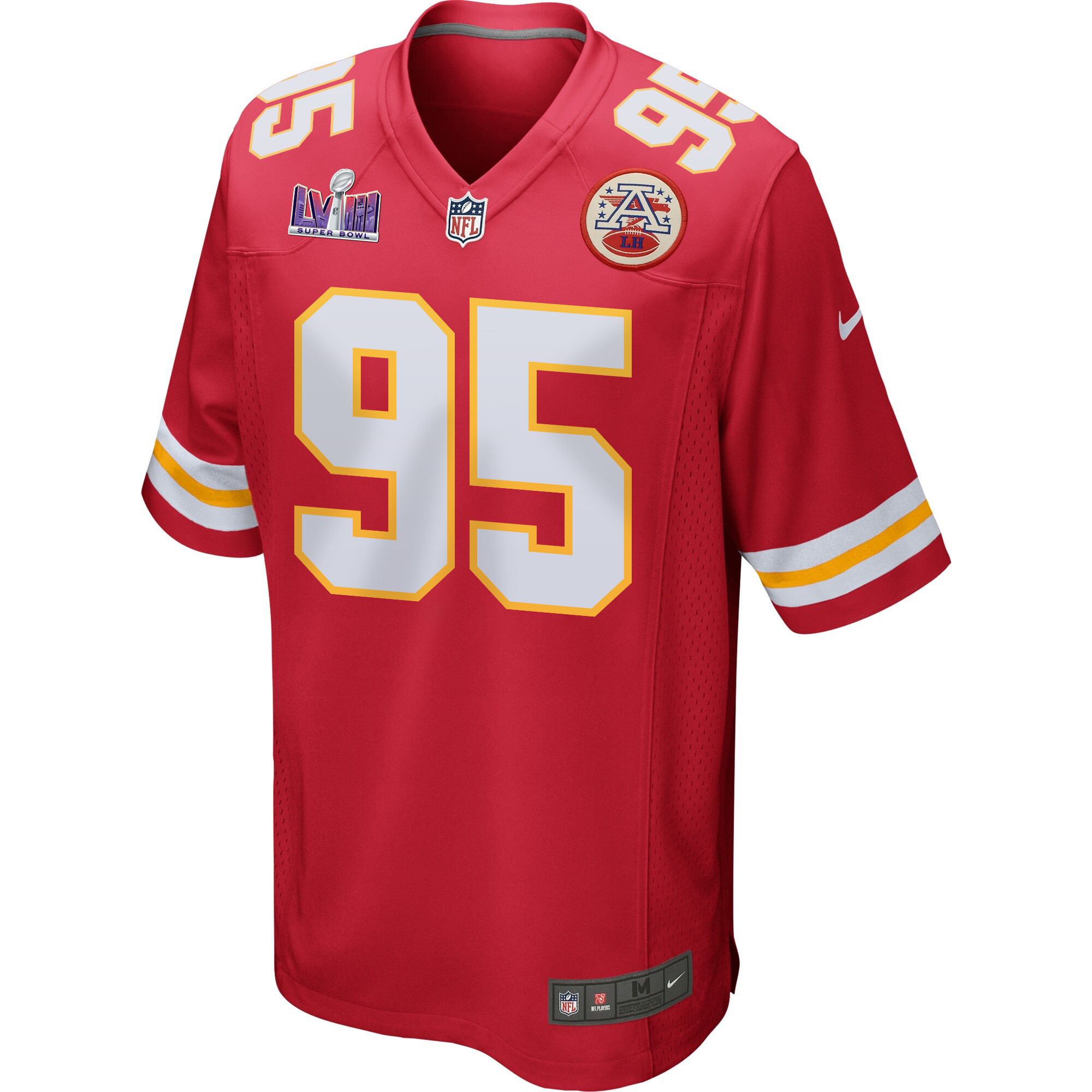Chris Jones 95 Kansas City Chiefs Super Bowl LVIII Patch Game Men Jersey - Red