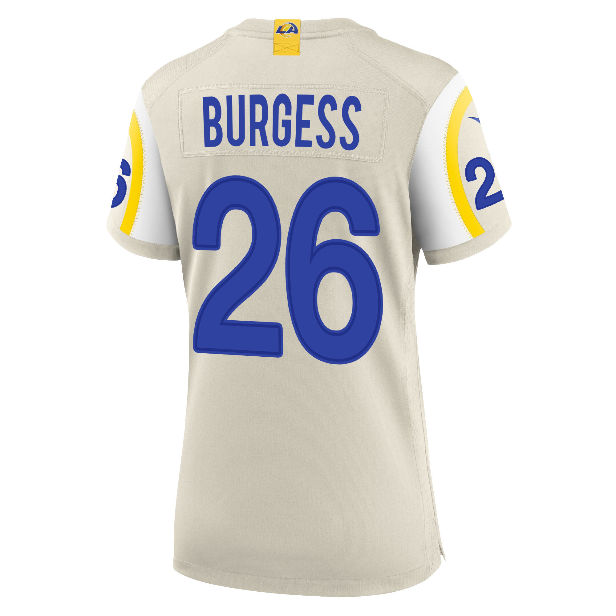 Super Bowl LVI Champions Los Angeles Rams Terrell Burgess 26 Bone Women's Jersey Jersey