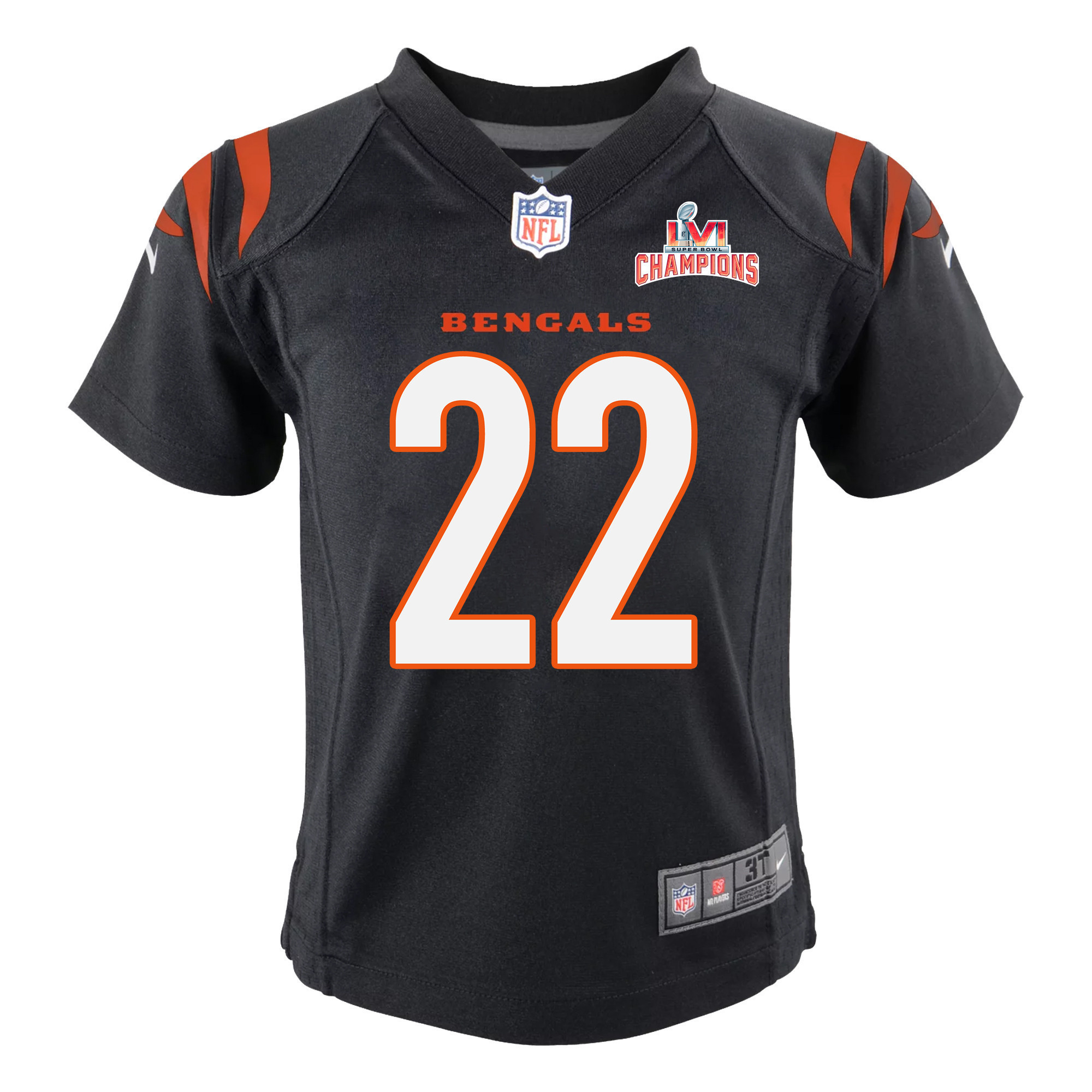 Super Bowl LVI Champions Cincinnati Bengals Chidobe Awuzie 22 Black Youth's Jersey Jersey