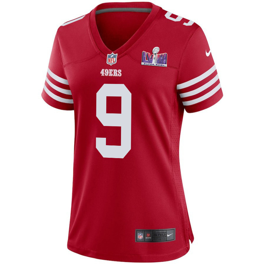 Brayden Willis 9 San Francisco 49ers Super Bowl LVIII Patch Game Women Jersey - Scarlet